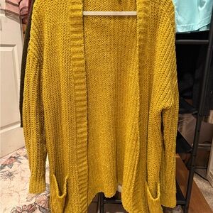 Express Mustard Yellow Knit Cardigan